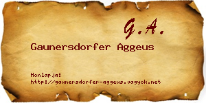Gaunersdorfer Aggeus névjegykártya
